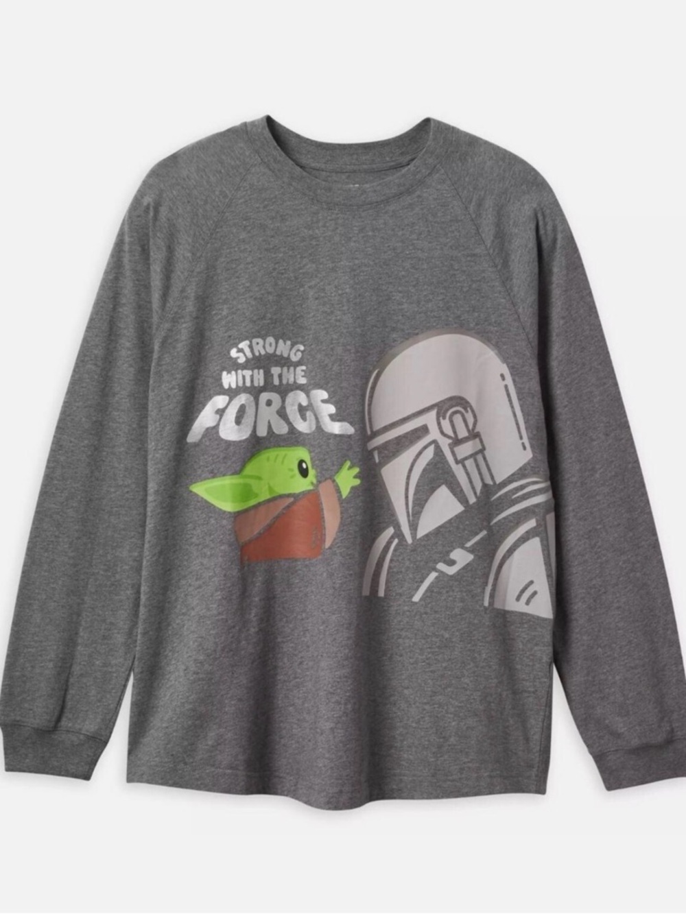 Star Wars Grogu Mandalorian Pajama Top NWT Men’s Size M | Gray Long Sleeve